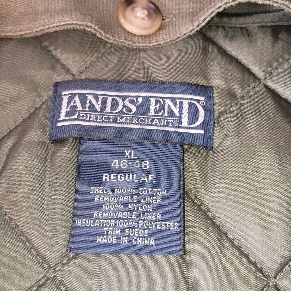 Land's End Men's Green Insulated Canvas Barn/Chore Jacket/Coat Size 46-48 reg/XL - Picture 3 of 10